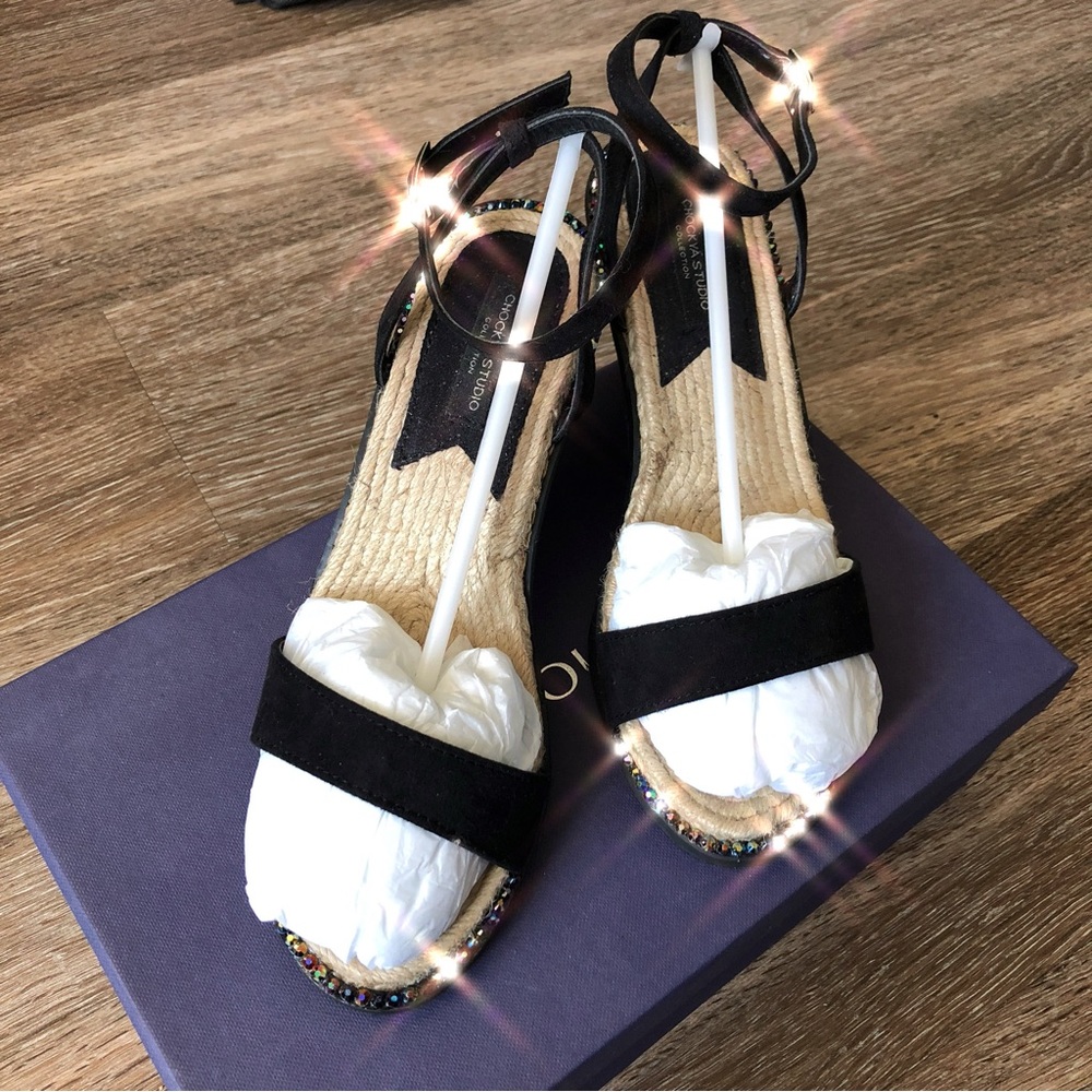 Handmade Crystal heels sandals size 5.5